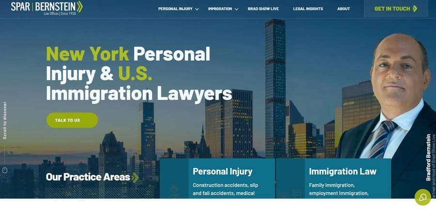 Law Firm Websites 101: Design, Conversions And Growth 4 Spar & Bernstein website screenshot