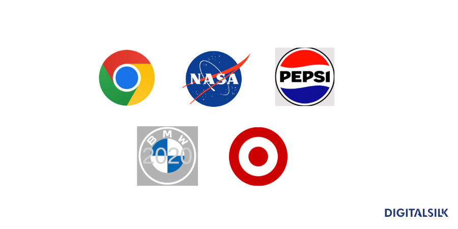 The Ultimate Guide To Logo Shapes: Why Do They Matter? 1 logos of google chrome, nasa, pepsi, bmw, and target