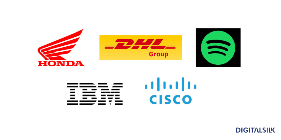 The Ultimate Guide To Logo Shapes: Why Do They Matter? 4 logos of Honda, DHL, Spotify, IBM, Cisco