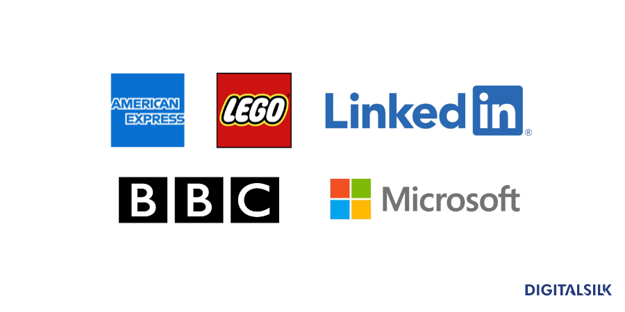 The Ultimate Guide To Logo Shapes: Why Do They Matter? 2 logos of american express, lego, linkedin, bbc, and microsoft