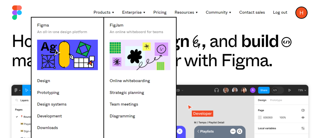 18 Mega Menu Examples To Streamline Your Website Navigation In 2026 12 A screenshot of Figma's website mega menu