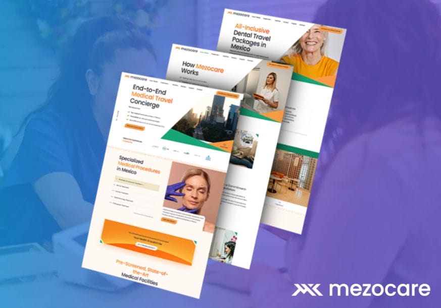 Mezocare healthcare website design mockup showcasing medical and patient-focused digital experience