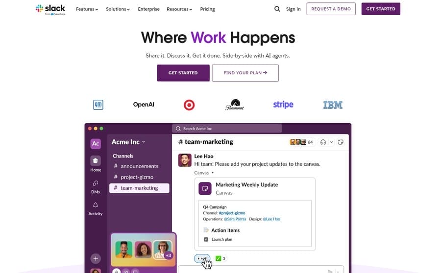 Top 10 Minimalist Web Design Trends For 2026 12 Slack website screenshot