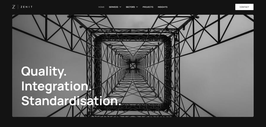 Top 10 Minimalist Web Design Trends For 2026 3 Zenit website screenshot