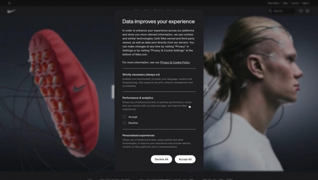 Modals In Web Design: 5 Use Cases That Help Or Hurt Experience 2 Nike homepage screenshot for the brand's Croatian website