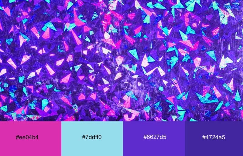 These Are The 20 Best Neon Color Palettes For Impressive Designs 8 Small triangles coloroed in neon cyan, pink and purple