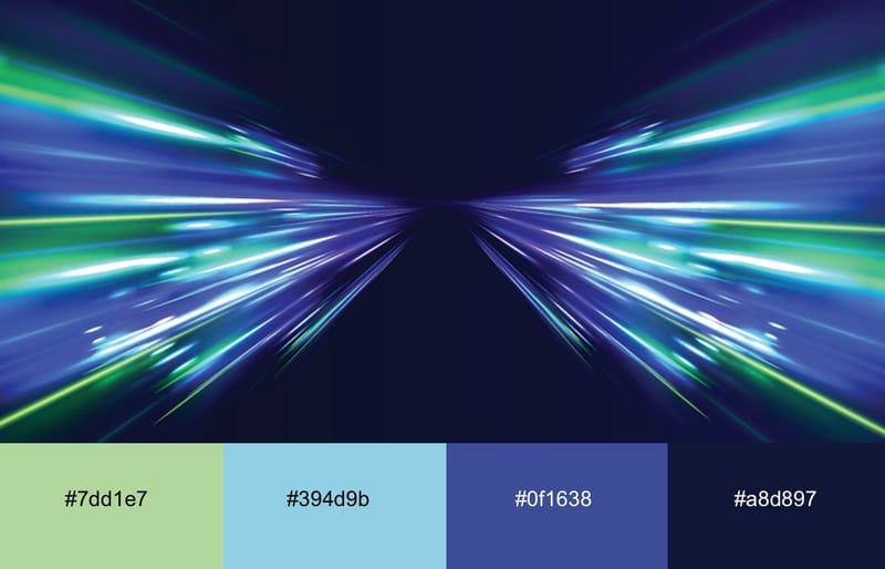 These Are The 20 Best Neon Color Palettes For Impressive Designs 2 Blue, teal and green neon color mix
