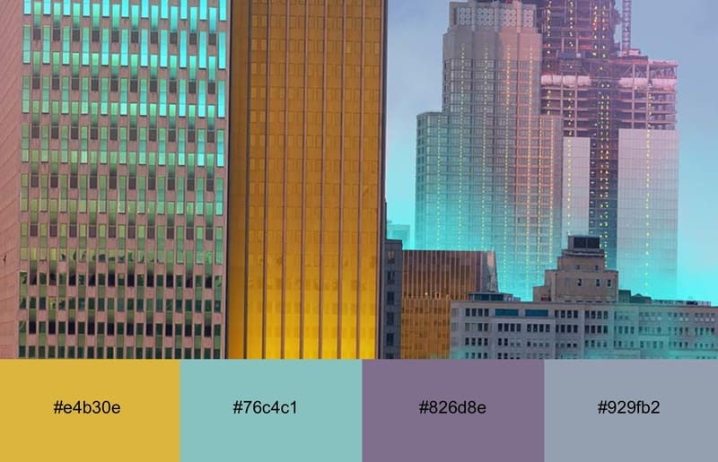 These Are The 20 Best Neon Color Palettes For Impressive Designs 20 skyscrapers colored in neon cyan and yellow