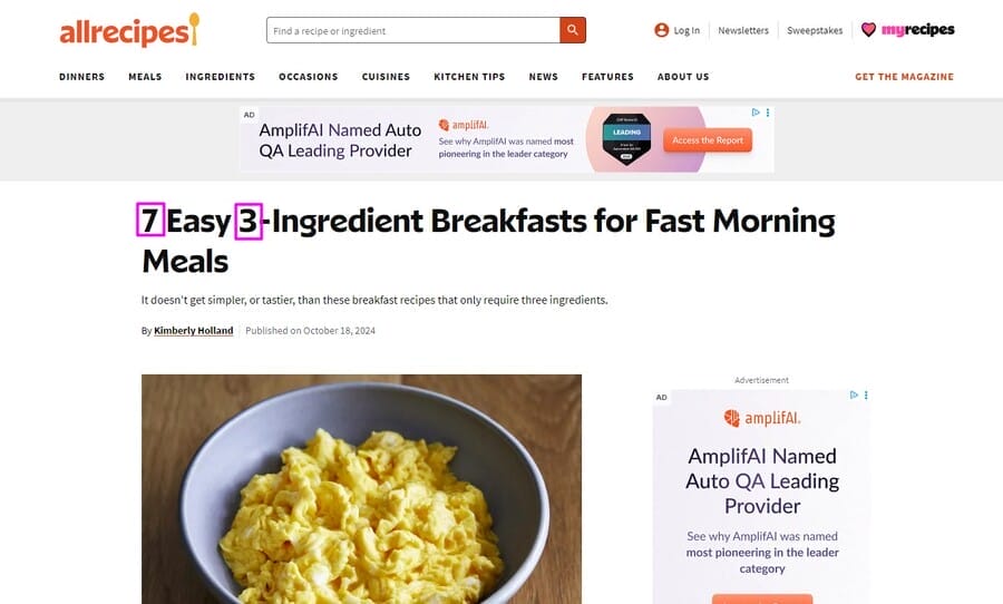 Top 15 Neuromarketing Tactics For Better Conversion 1 Image showing Allrecipes' neuromarketing strategy