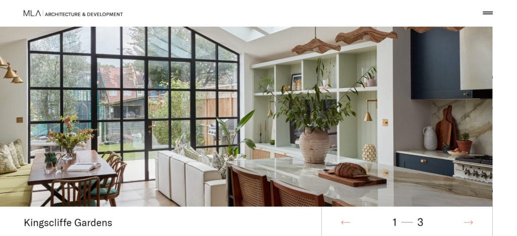 15 Best Portfolio Website Examples That Win Clients In 2026 3 A screenshot of MLA Architecture's portfolio website homepage