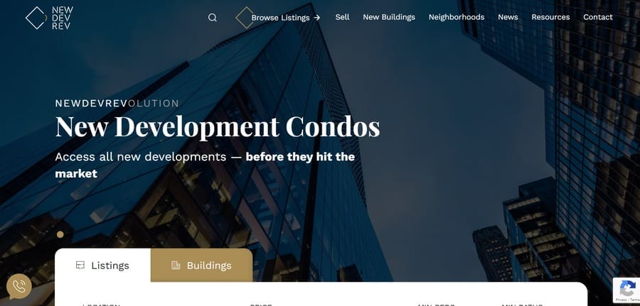 20 Best Real Estate Branding Ideas 13 NewRevDev website screenshot