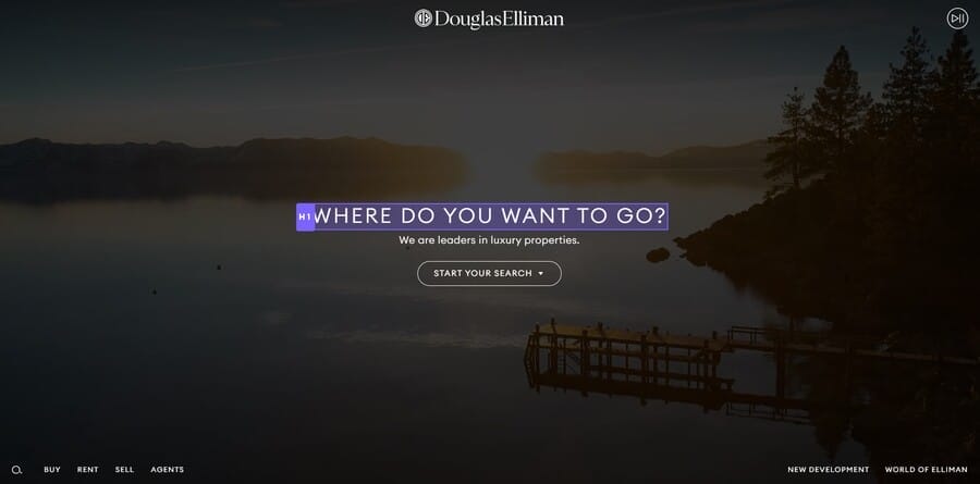 Real Estate SEO: Practical Guide For Property Owners 4 Douglas Elliman website screenshot