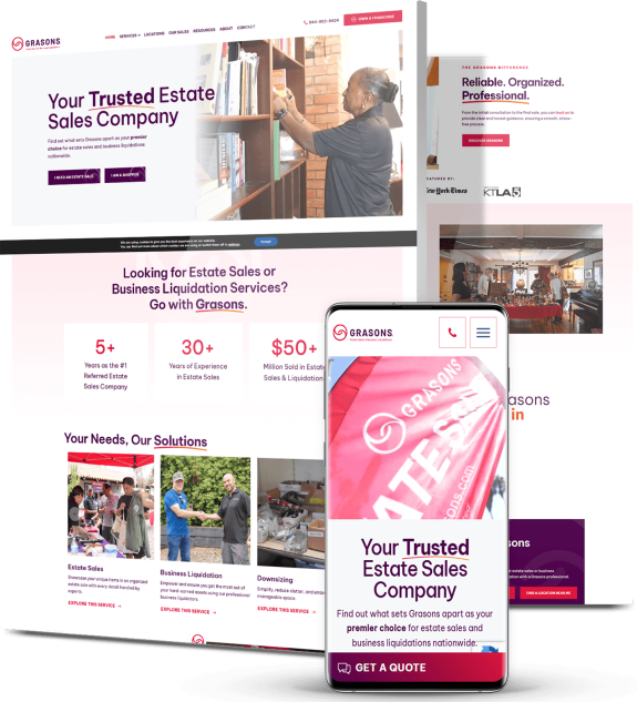 Image showing Grasons Franchise website on desktop and mobile