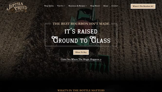 Jeptha Creed website screenshot