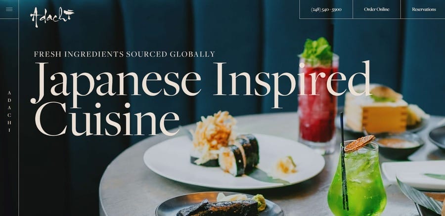 15 Best Restaurant Website Designs In 2025 3 Adachi website screenshot