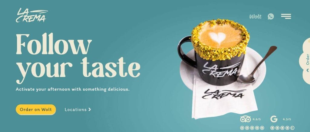 15 Best Restaurant Website Designs In 2025 8 La Crema, SaaS restaurant website design examples