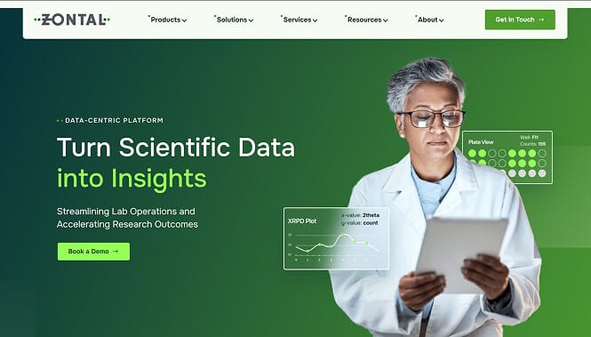 Zontal homepage hero section showing the headline 