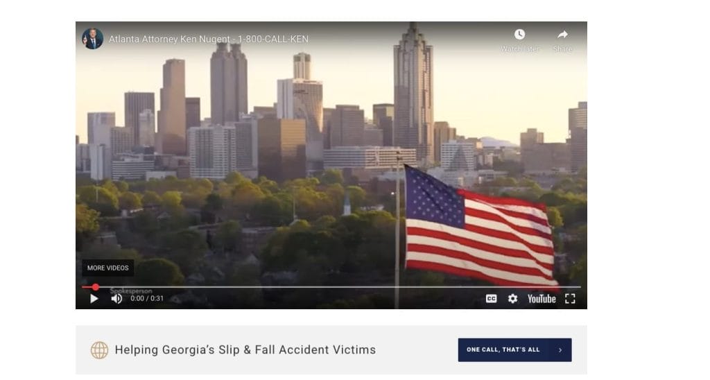 13 Proven SEO Strategies For Personal Injury Attorneys 9 Ken Nugent, Attorneys at Law website screenshot