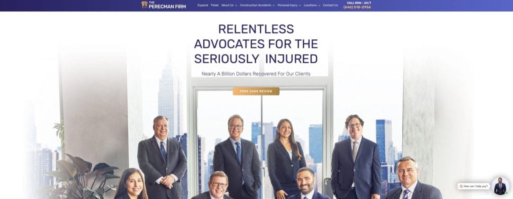 13 Proven SEO Strategies For Personal Injury Attorneys 7 The Perecman Firm website screenshot