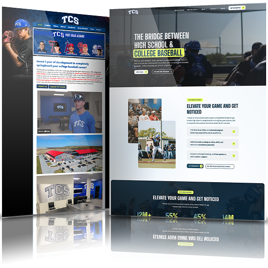 Image showing the before and after of TCS' website desgn