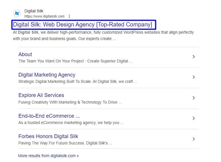 The Only Technical SEO Checklist You Need: 2025 Guide 9 Image showing Google search results for Digital Silk