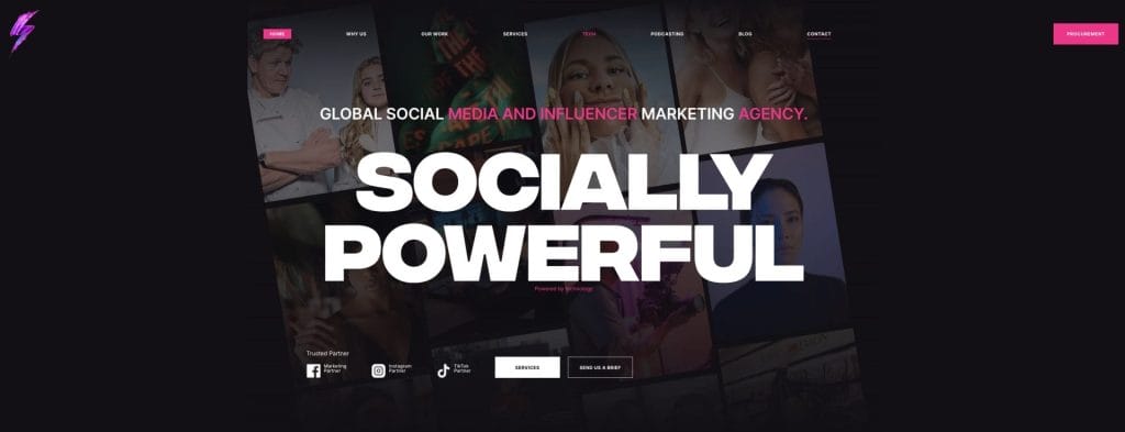 Top 25 Premium Marketing Agencies In The USA In 2026 28 Socially Powerful homepage screenshot