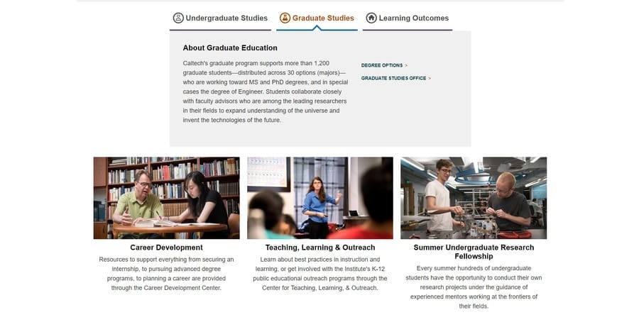 Guide To Building A University Branding Strategy In 2026 1 Caltech website screenshot