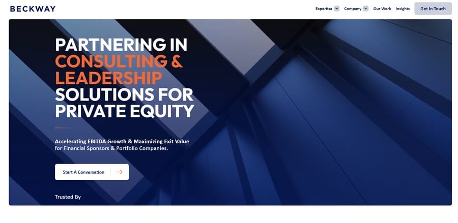 7 UX Mistakes Frequently Found On Most B2B Websites 8 Beckway website screenshot