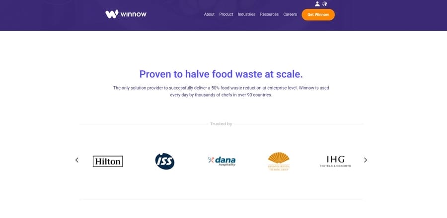 7 UX Mistakes Frequently Found On Most B2B Websites 6 Winnow website screenshot