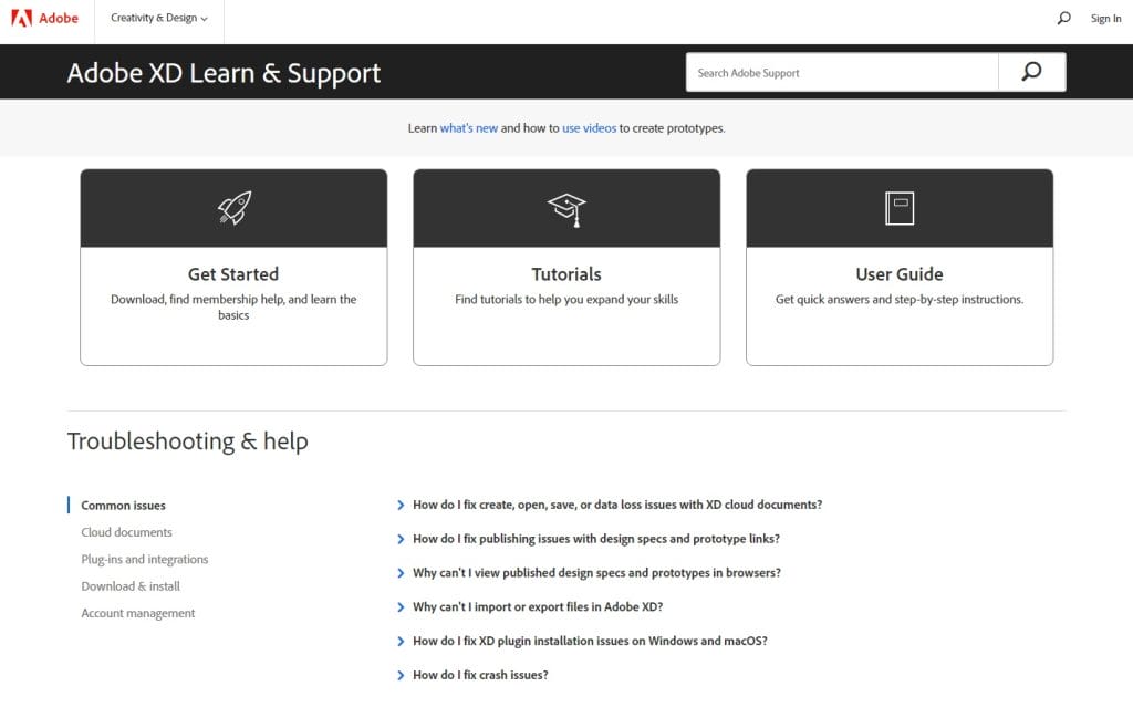 50+ UI/UX Terms You Need To Know 24 Adobe XD software landing page.
