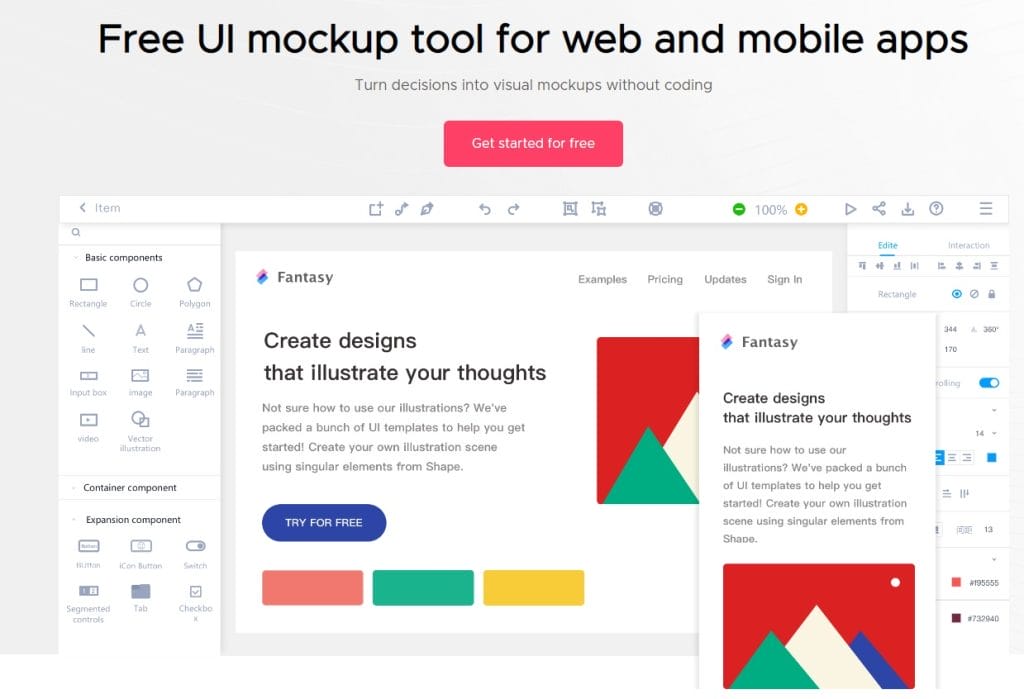 50+ UI/UX Terms You Need To Know 26 Mockplus DT software landing page.