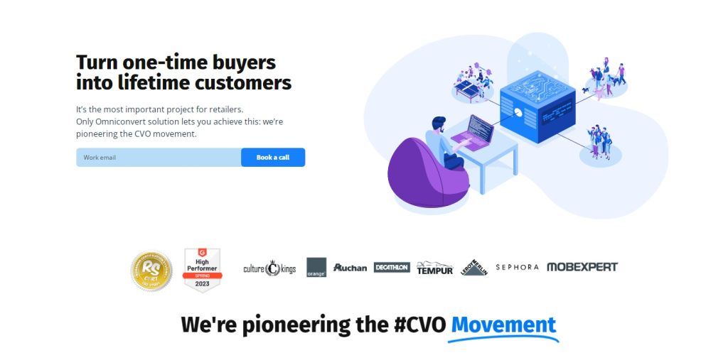 50+ UI/UX Terms You Need To Know 22 Omincovert software landing page.