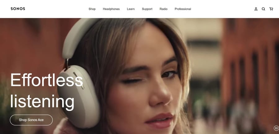 Visual Brand Language: 5 Crucial Elements & Examples 10 Sonos website screenshot