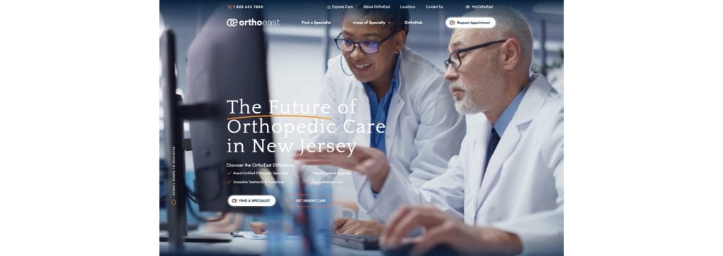 13 Worst Web Design Mistakes Miami CEOs Should Avoid 14 OrthoEast homepage screenshot