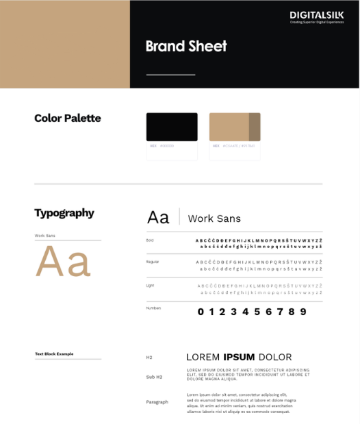 21 Web Design Tips To Maximize Conversions In 2026 13 An example of a brand style guide with a preferred color palette, typography, etc.
