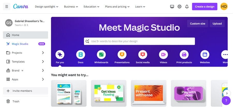 25 Best Web Design Tools For Your Business Website 29 A screenshot of Canva's website homepage