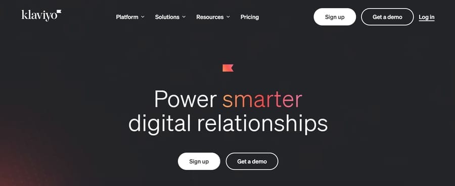 25 Best Web Design Tools For Your Business Website 28 A screenshot of Klaviyo's website homepage