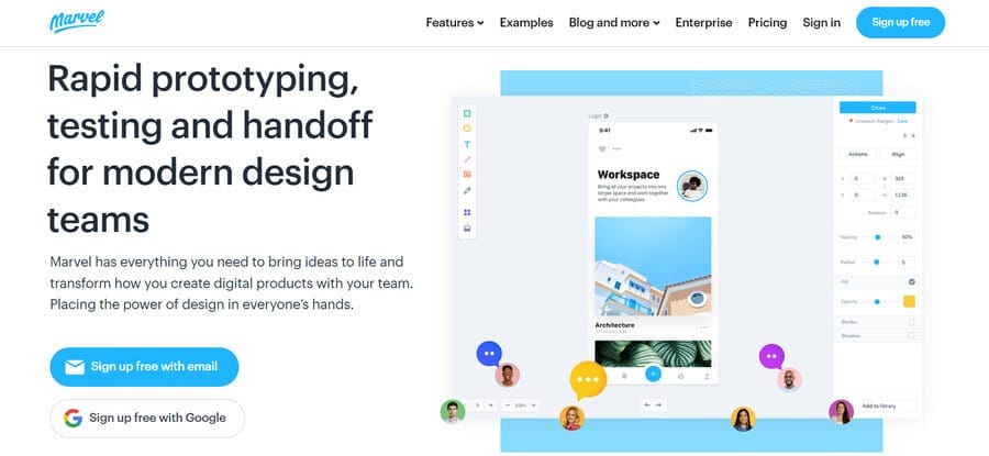 25 Best Web Design Tools For Your Business Website 10 A screenshot of Marvel's website homepage