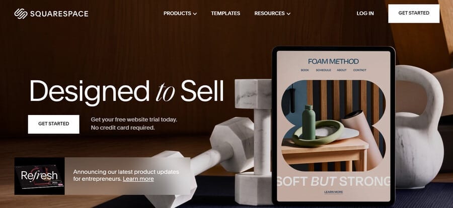 25 Best Web Design Tools For Your Business Website 15 A screenshot of Squarespace's website homepage