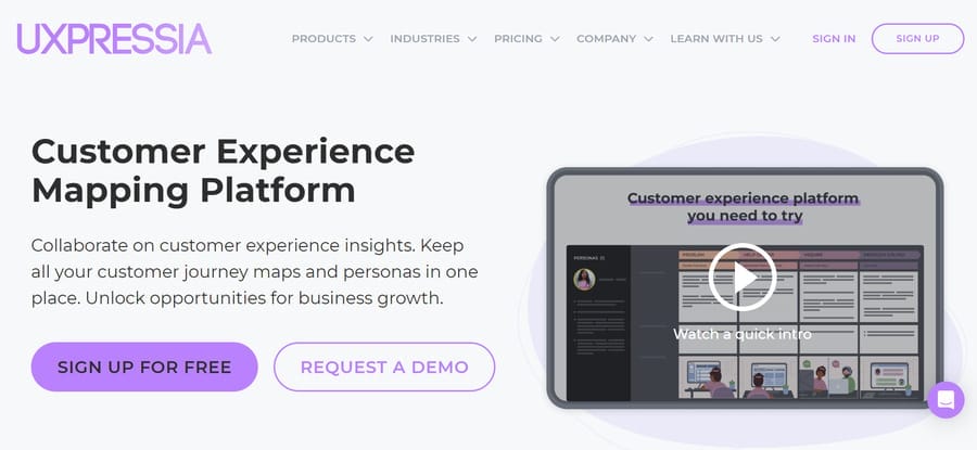 25 Best Web Design Tools For Your Business Website 2 A screenshot of UXPressia's website homepage