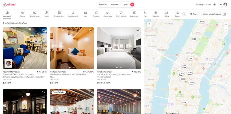 Top 15 Web Design Trends For NYC Brands 10 Airbnb NYC website screenshot
