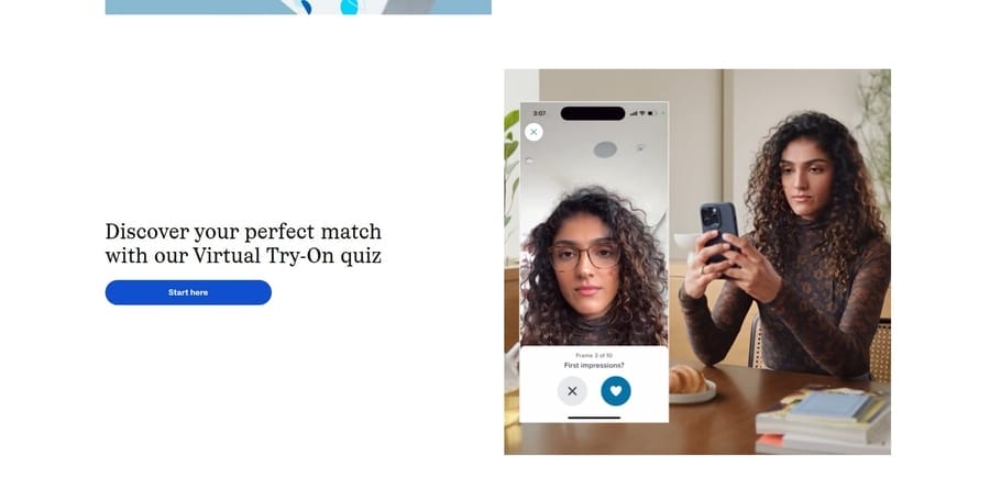Top 15 Web Design Trends For NYC Brands 6 Warby Parker website screenshot