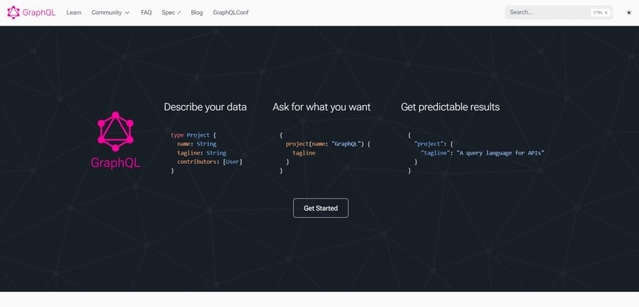 Top 15 Web Development Trends To Expect In 2025 5 GraphQL website screenshot