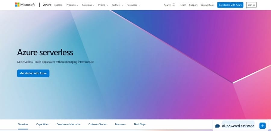 Top 15 Web Development Trends To Expect In 2025 3 Microsoft Azure website screenshot