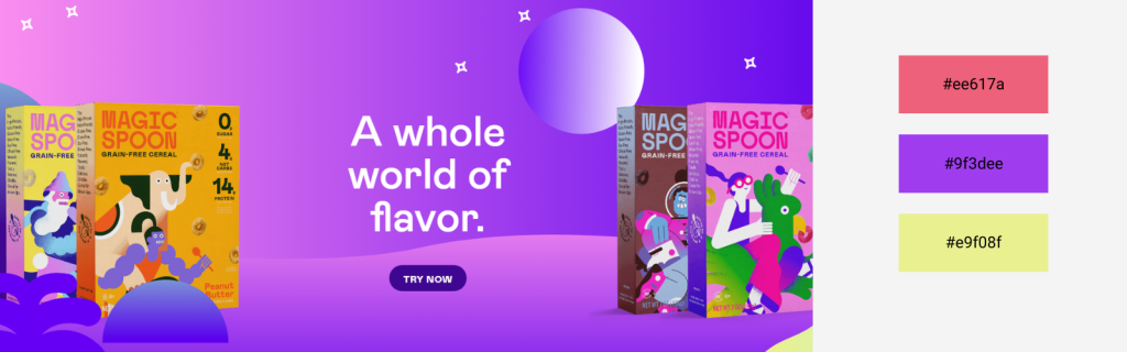 Complete Guide To Website Color Schemes: Psychology & Examples 19 An example of a website with bright and playful color combination