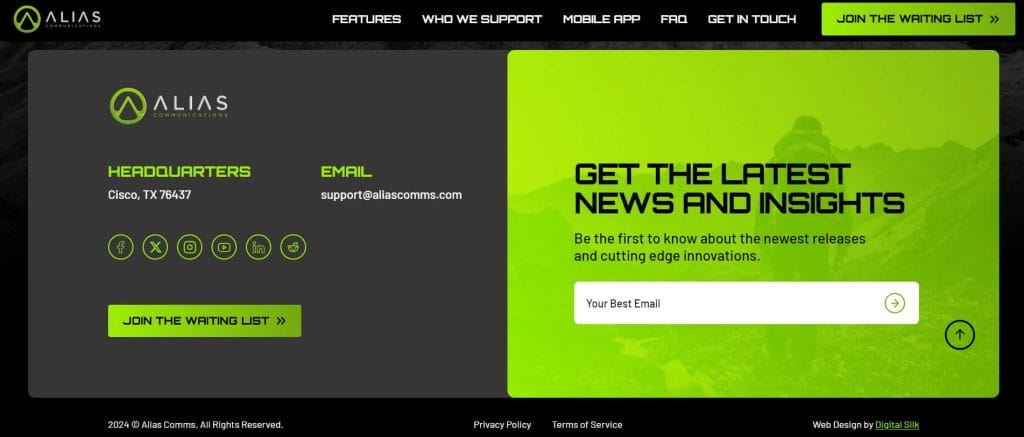 10 Best Website Footer Design Examples For 2026 Inspiration 1 Alias' website footer design