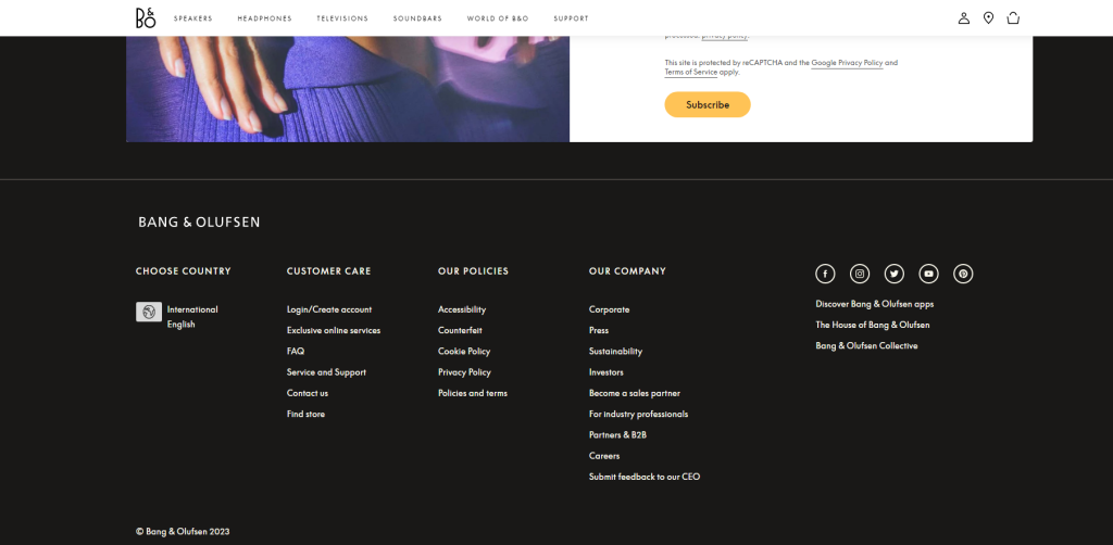 A Complete Website Navigation Guide: How-To Build The Perfect User Journey 22 The Bang&Olufsen website featured image example of whitespace in web design,