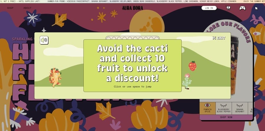 30 Stunning Website Pop-Up Examples From Experts 15 Aura Bora website screenshot