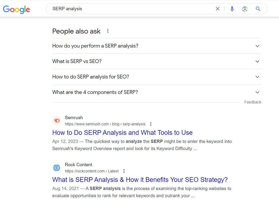 How To Build Your Website Structure (2026 Guide) 4 Google results for SERP analysis