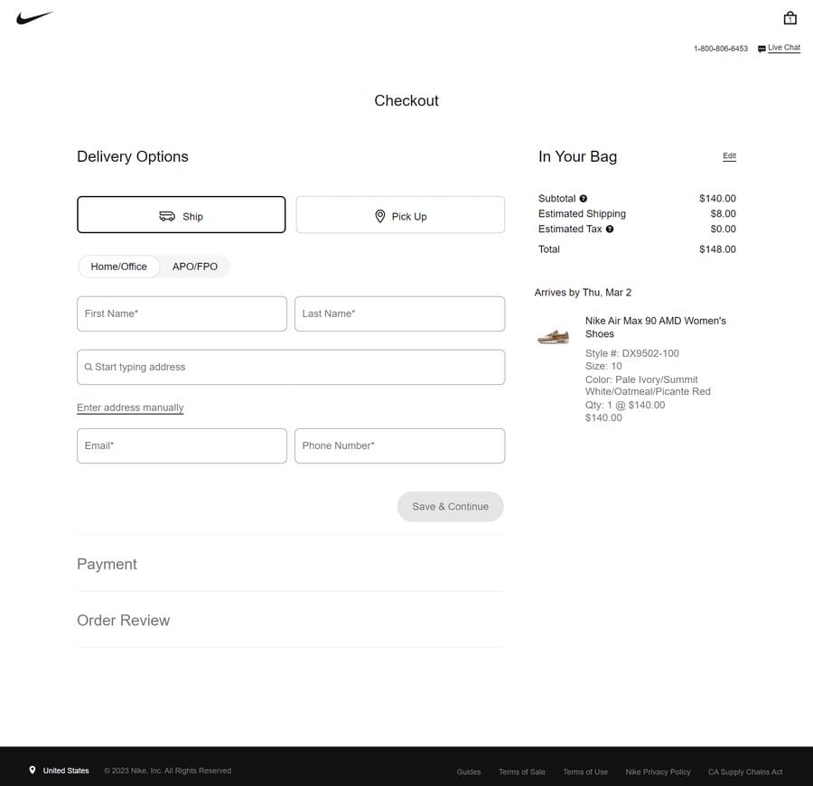 Website Terminology: 55 Essential Terms To Know In 2026 11 Nike's checkout page with its Air Max shoes in the basket